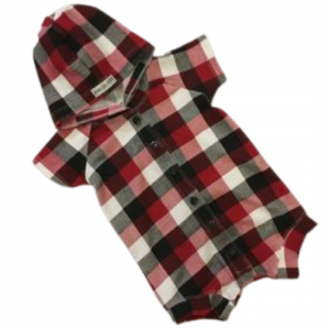 Flanno Pattern Hooded Romper