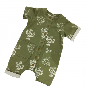 Khaki Cactus Stud Romper