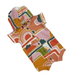 Abstract Rainbow Hooded Romper