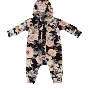 Dark Rose Hooded Romper