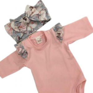 Floral Frill Sleeved Romper + Headband