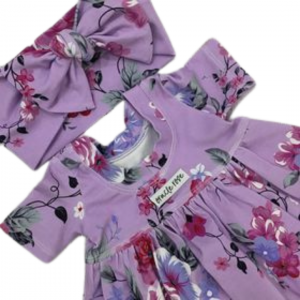 Lilac Floral Day Dress + Headband
