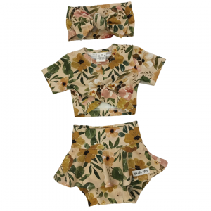 Blush Crossover Midriff & Bloomer Set