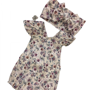 Pink Pleated Romper & Headband