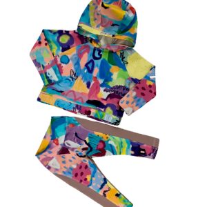 Abstract Hooded Lounge Set