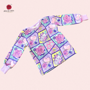 Pop-Coloured Comic Girl Long Sleeve Tshirt