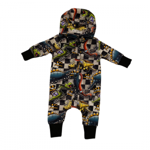 Chequered Dinobot Hooded Rompers