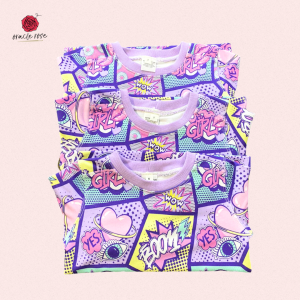 Pop-Coloured Comic Girl Long Sleeve Tshirt