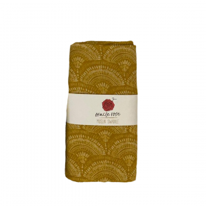 Deep Mustard Boho Printed Muslin Swaddle