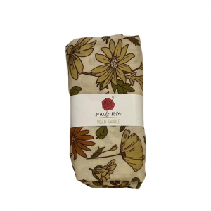 Old-Fashion Floral Muslin Swaddle