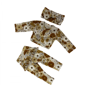 Mocha Coloured Floral Set