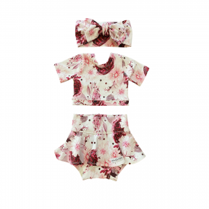Pink Polka Floral Set