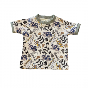 Construction Vehicles Short-Sleeved Top and Shorts Set