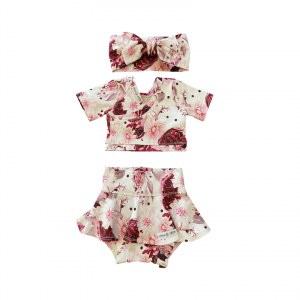 Pink Polka Floral Set