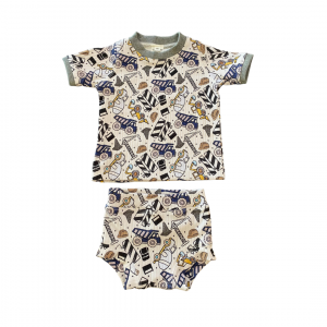 Construction Vehicles Short-Sleeved Top and Shorts Set