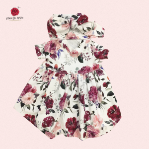 White Rose Day Dress + Headband