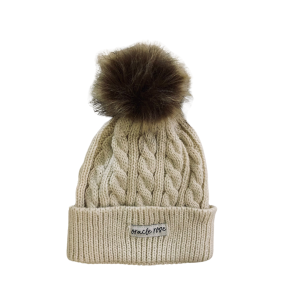 Beige Knitted Winter Hat